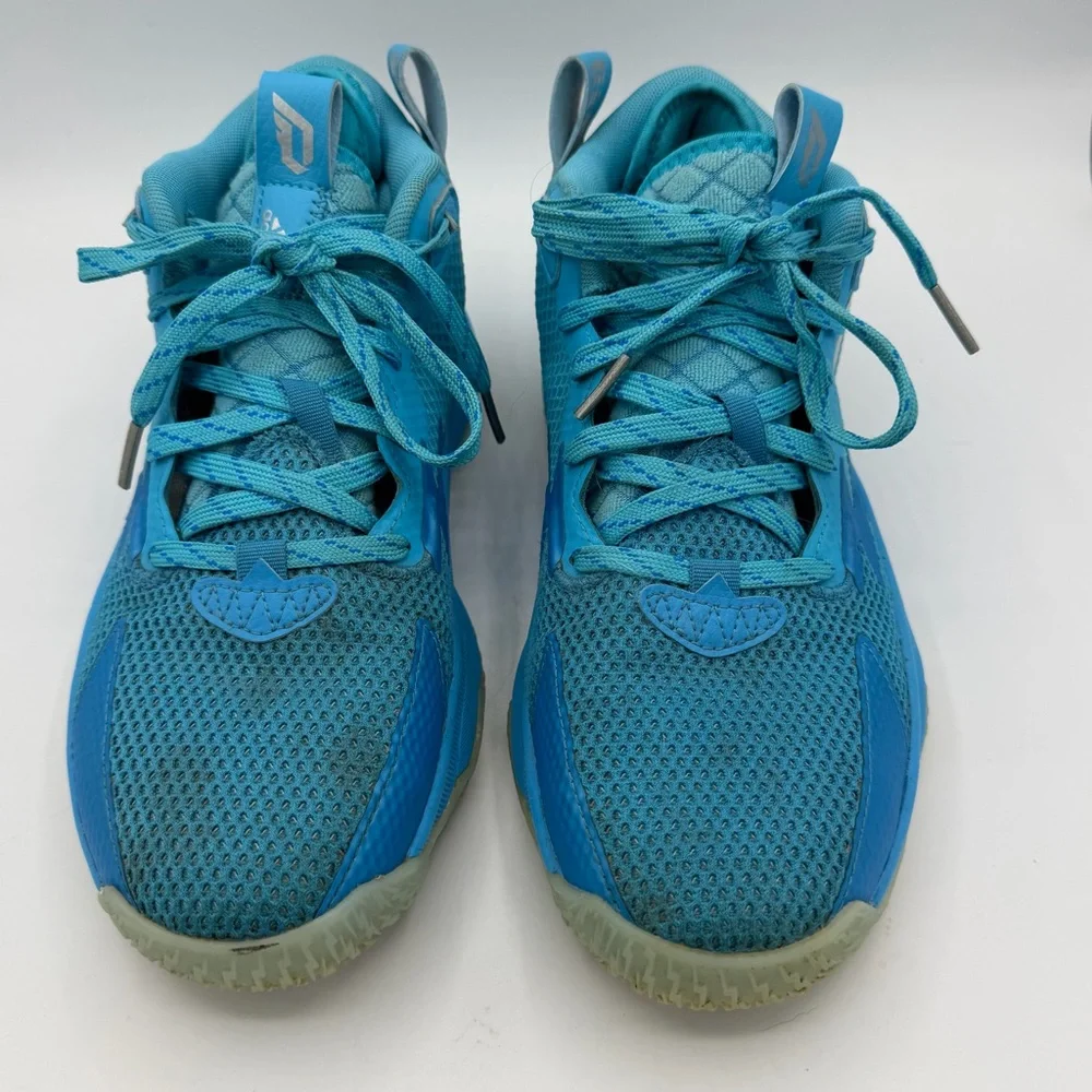 Adidas Dame 8 “Young Dolla” Blue Cyan Silver Basketball Shoes Men’s 5.5 - Picture 3 of 10